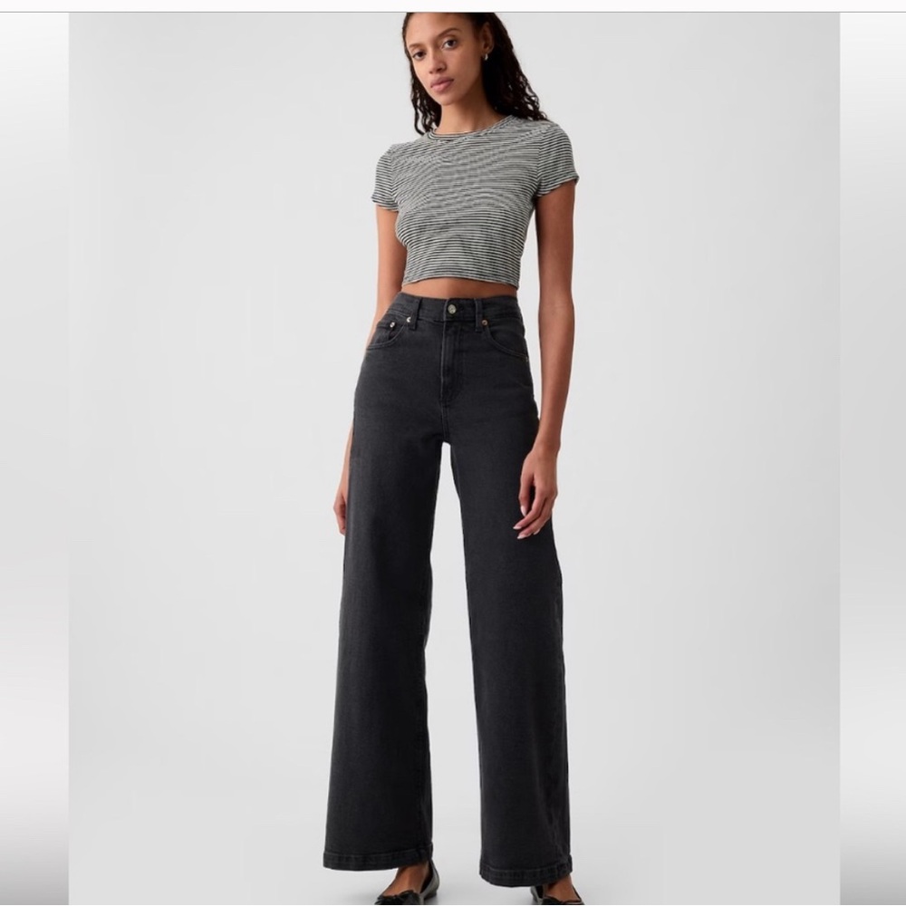GAP Black Wide Leg Flare Jeans